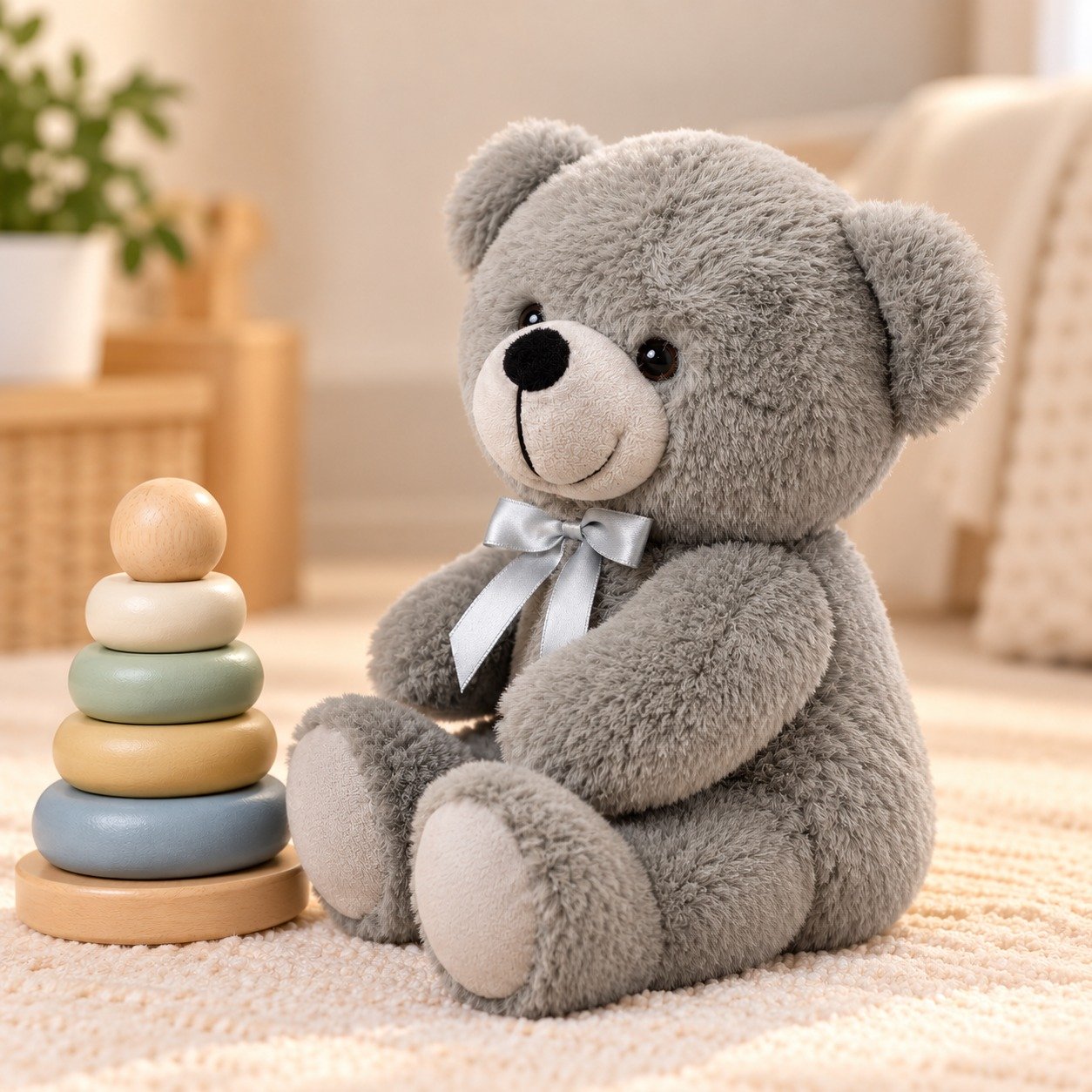 Silver Snuggles – Grey Teddy Bear