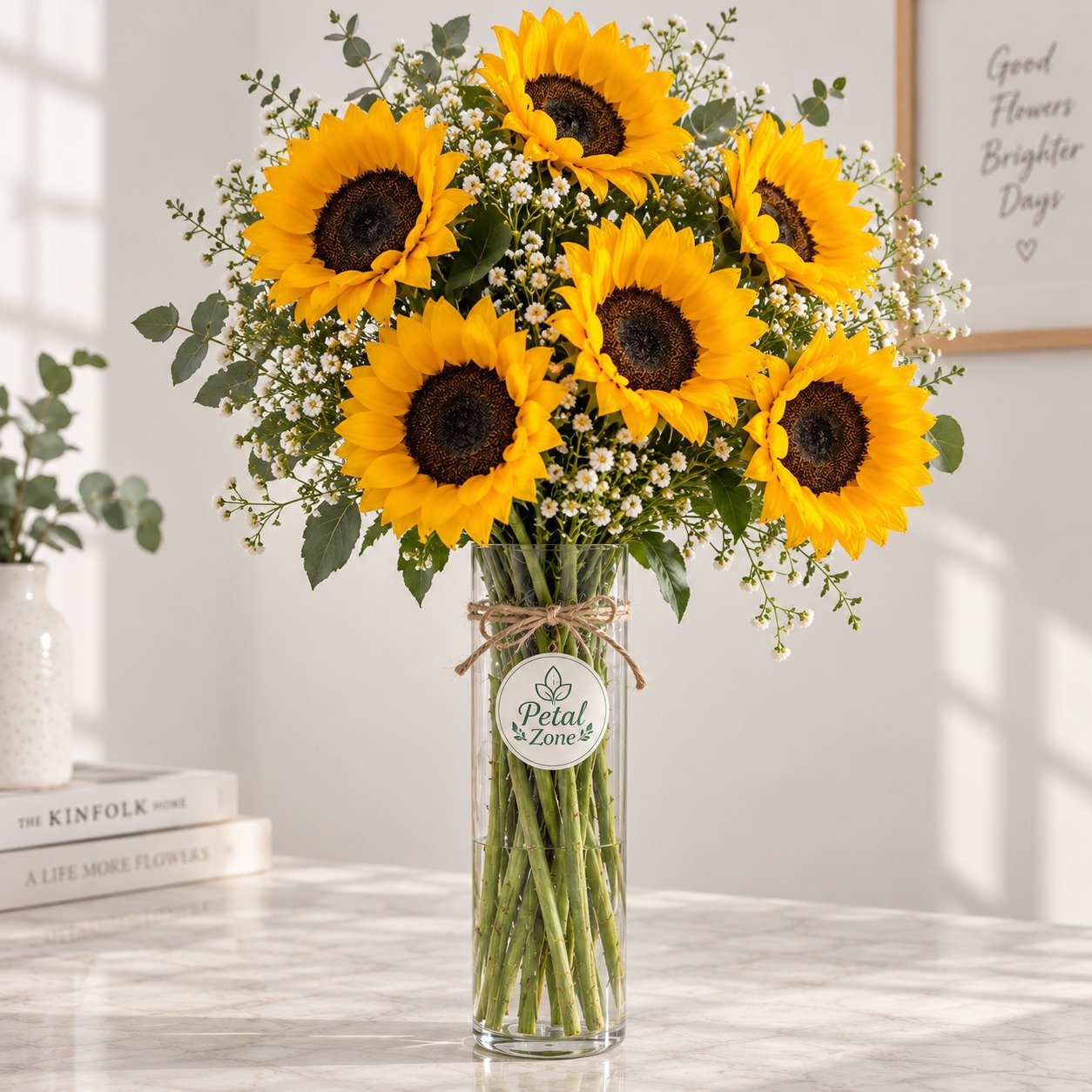 Sunny Charm – 6 Sunflower Vase
