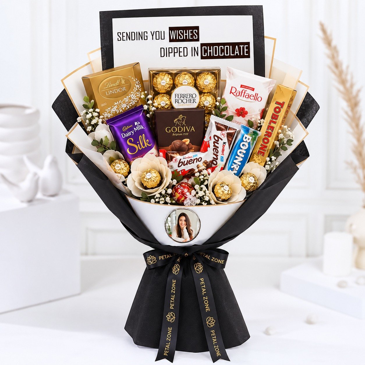Personalized Indulgence – Customized Imported Chocolate Bouquet