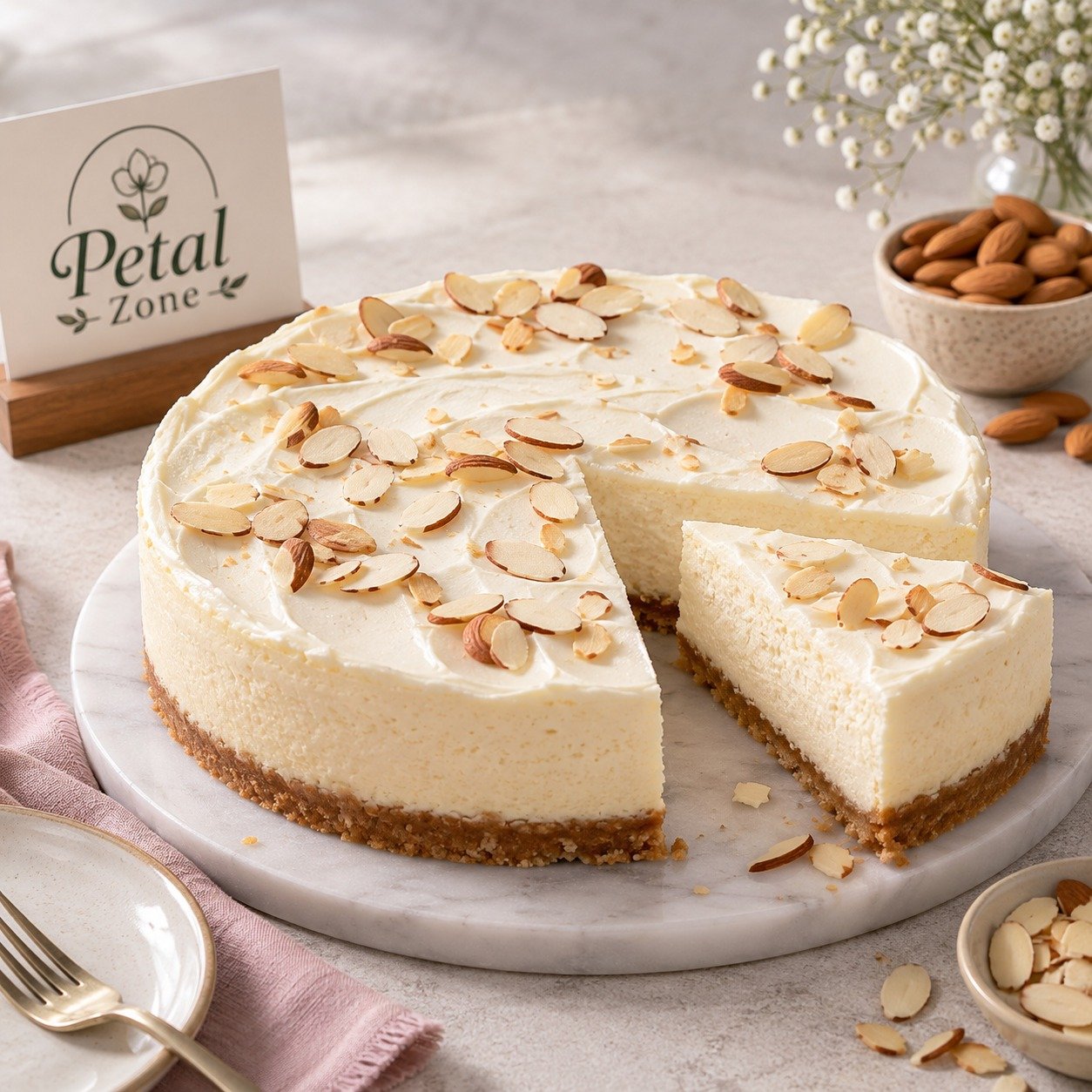 Almond Elegance – Almond Cheesecake