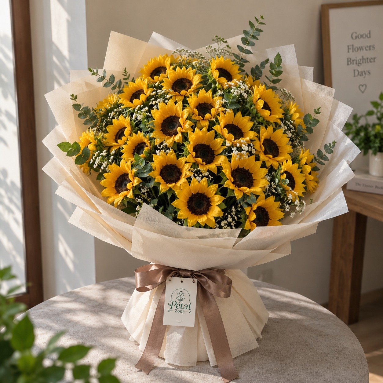 Golden Grandeur – 24 Sunflower Flat Bouquet 2