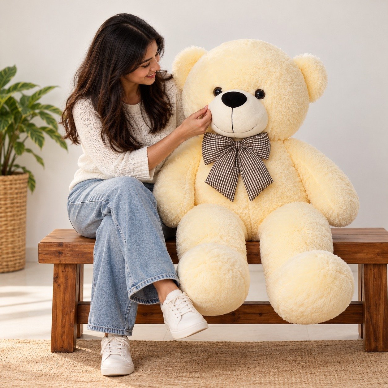 Ivory Cuddles – 3-Foot Teddy Bear 2