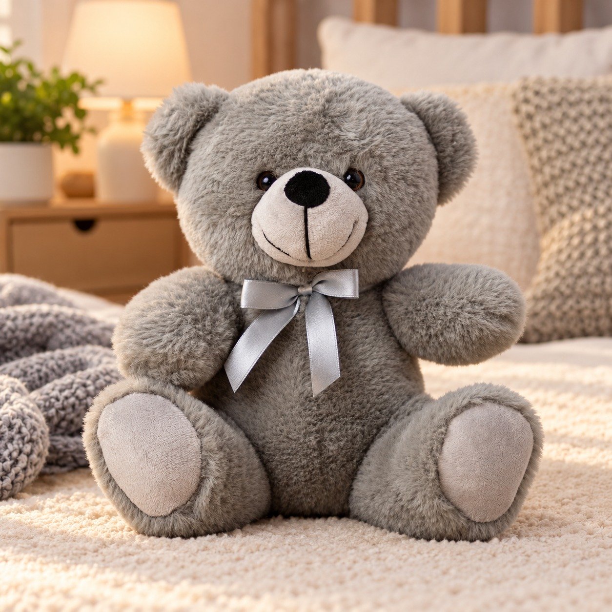 Silver Snuggles – Grey Teddy Bear 2