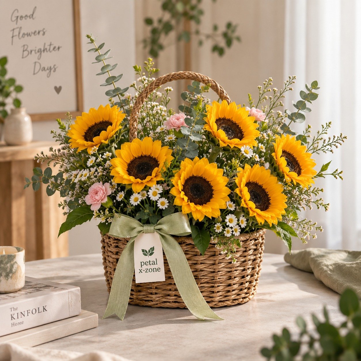 Golden Basket Charm – 6 Sunflower Basket 2