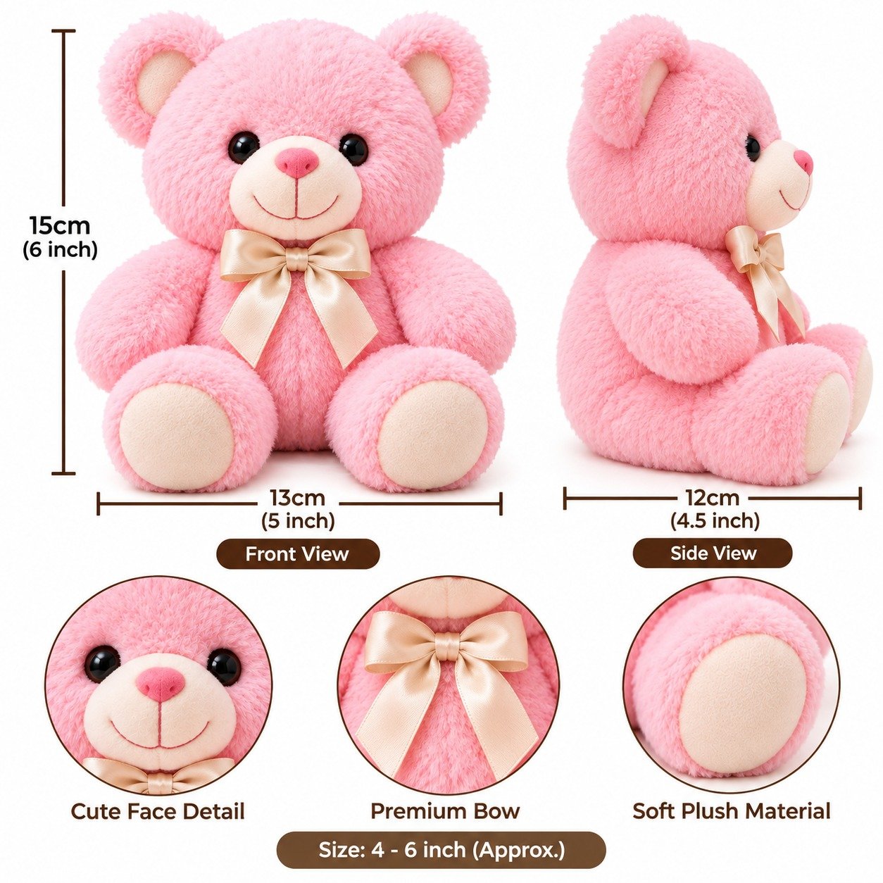 Pink Petals – Pink Mini Teddy Bear 3