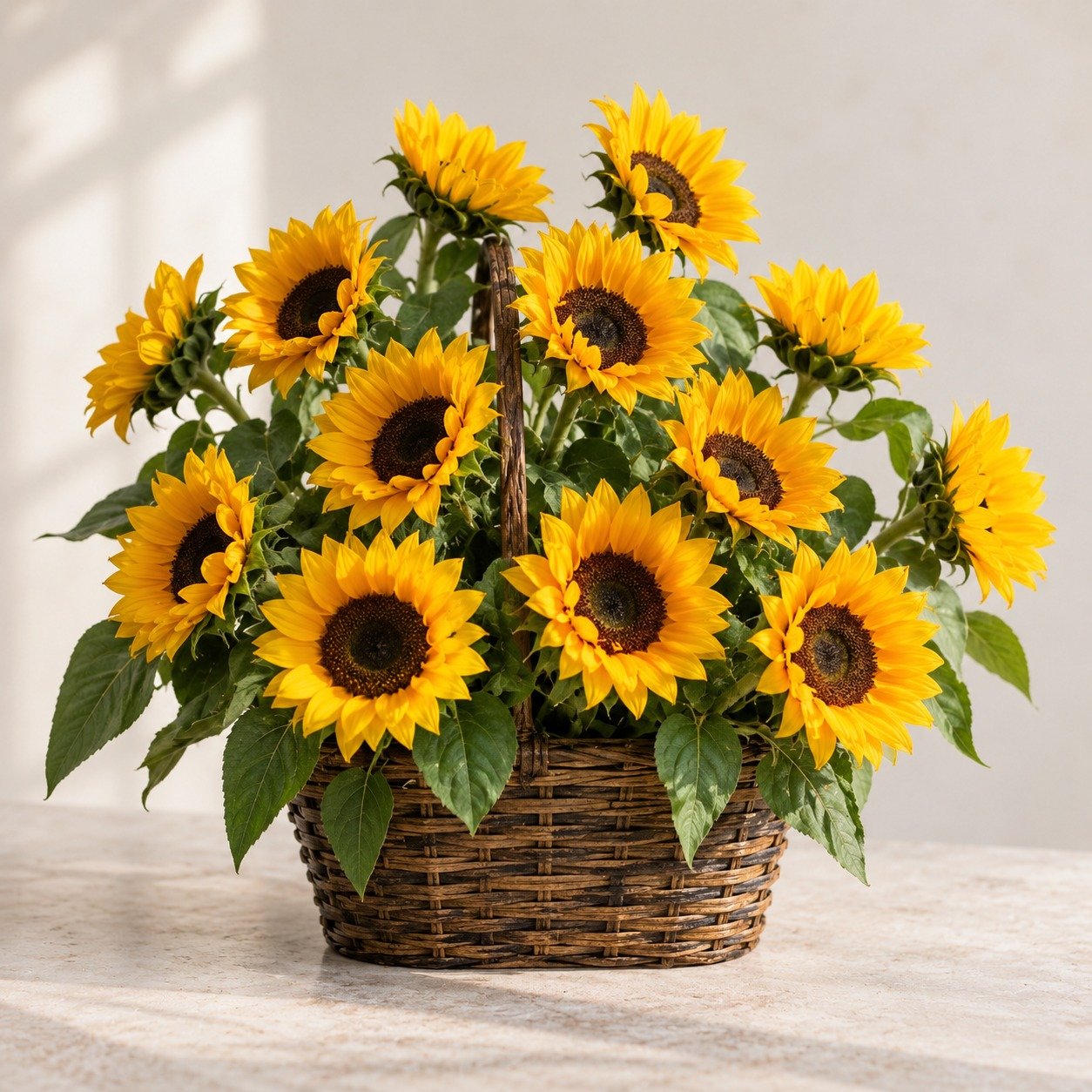 Sunshine Grandeur – 12 Sunflower Basket